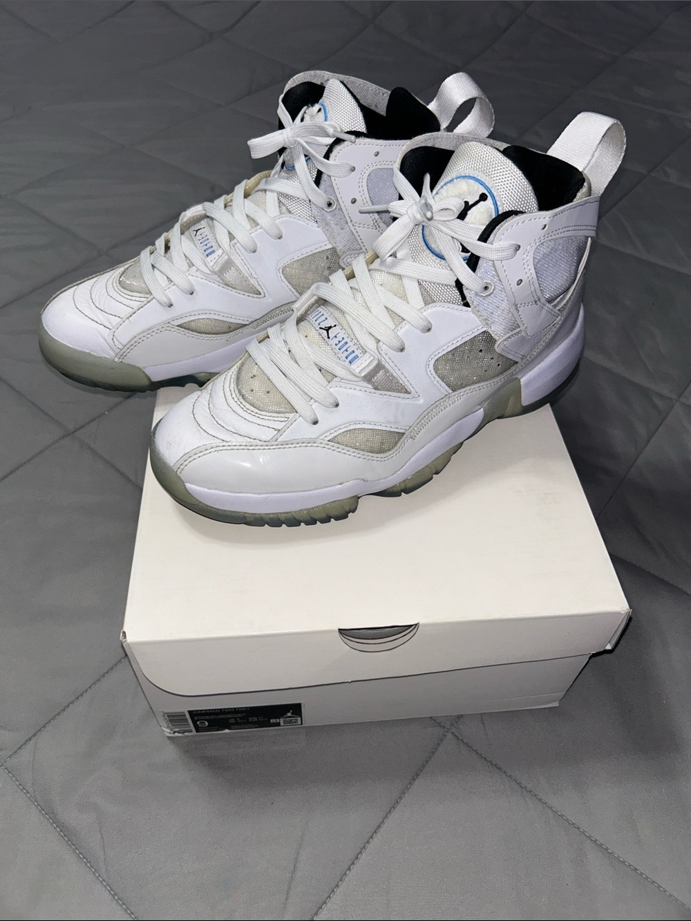 Jordan Jumpman Two Trey Nike White High-Top Basketball Sneakers - Picture 2 of 6